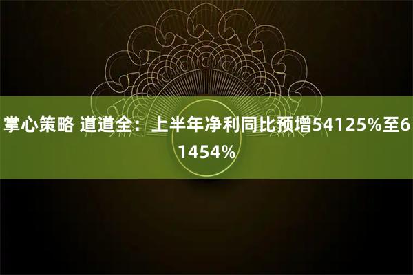掌心策略 道道全：上半年净利同比预增54125%至61454%